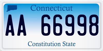 CT license plate AA66998