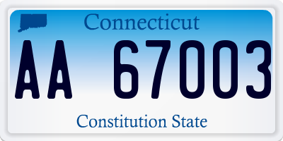 CT license plate AA67003