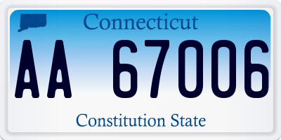 CT license plate AA67006