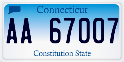 CT license plate AA67007