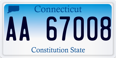 CT license plate AA67008