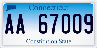 CT license plate AA67009