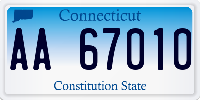 CT license plate AA67010