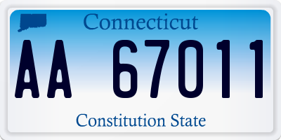 CT license plate AA67011