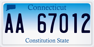 CT license plate AA67012