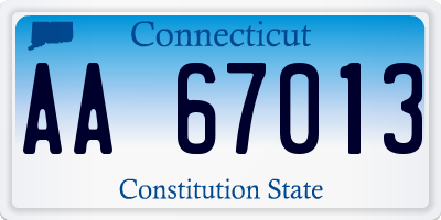 CT license plate AA67013