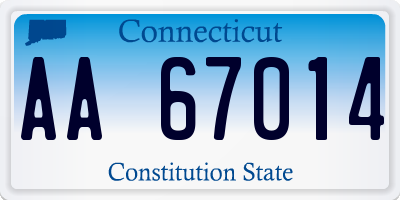 CT license plate AA67014