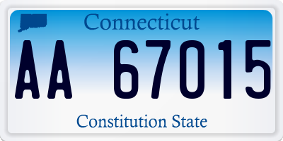 CT license plate AA67015