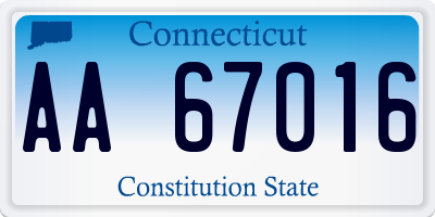 CT license plate AA67016
