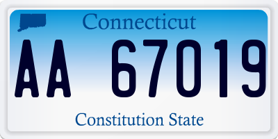 CT license plate AA67019