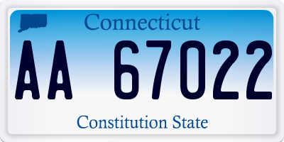 CT license plate AA67022