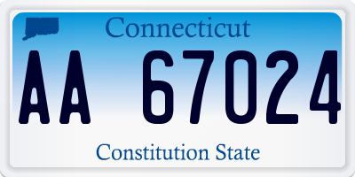 CT license plate AA67024