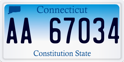 CT license plate AA67034