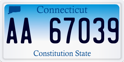 CT license plate AA67039