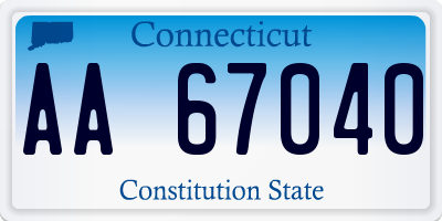 CT license plate AA67040