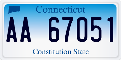 CT license plate AA67051