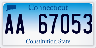 CT license plate AA67053