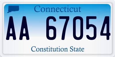 CT license plate AA67054