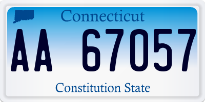 CT license plate AA67057