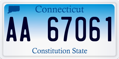 CT license plate AA67061