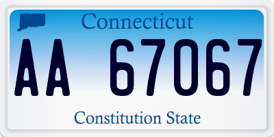 CT license plate AA67067