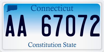 CT license plate AA67072
