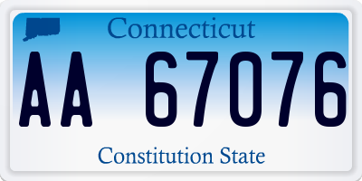 CT license plate AA67076