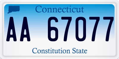 CT license plate AA67077