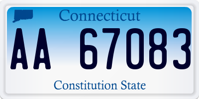 CT license plate AA67083