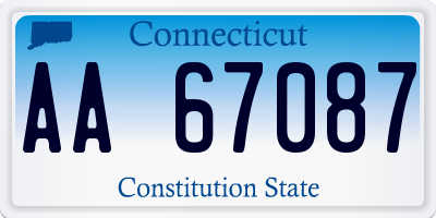 CT license plate AA67087