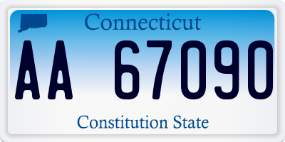 CT license plate AA67090