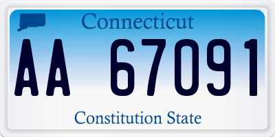 CT license plate AA67091
