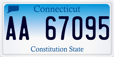 CT license plate AA67095