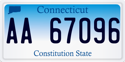 CT license plate AA67096