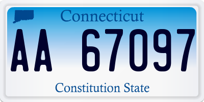 CT license plate AA67097