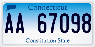 CT license plate AA67098