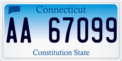 CT license plate AA67099