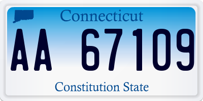 CT license plate AA67109