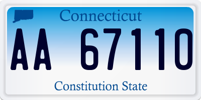 CT license plate AA67110