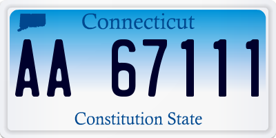 CT license plate AA67111