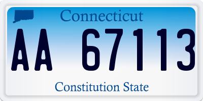 CT license plate AA67113