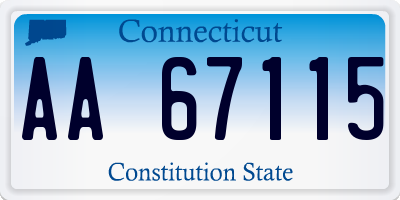 CT license plate AA67115