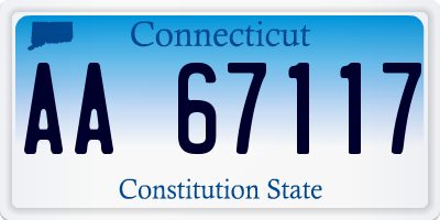 CT license plate AA67117