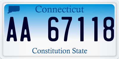 CT license plate AA67118
