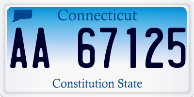 CT license plate AA67125