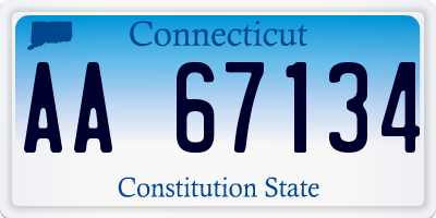CT license plate AA67134