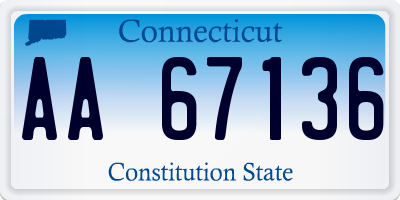 CT license plate AA67136