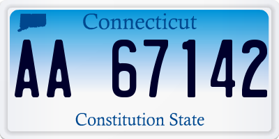 CT license plate AA67142