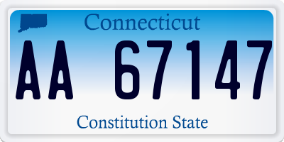 CT license plate AA67147