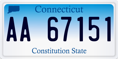 CT license plate AA67151